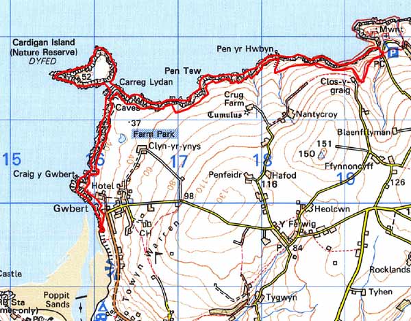 CARDIGAN ISLAND AND COASTAL STRIP MAP