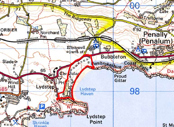 Lydstep Haven map
