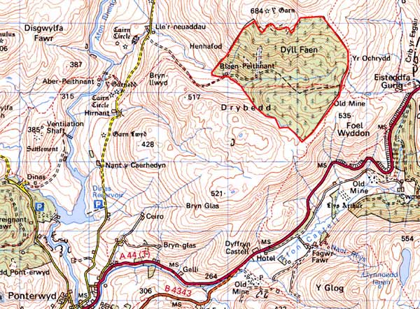Blaen Peithnant map