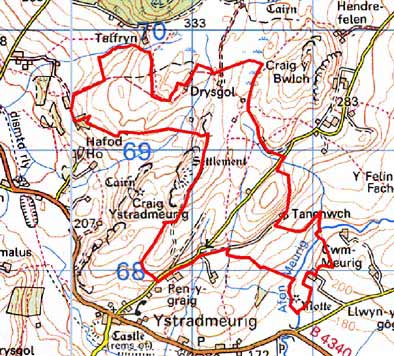 Blaen Sychnant map
