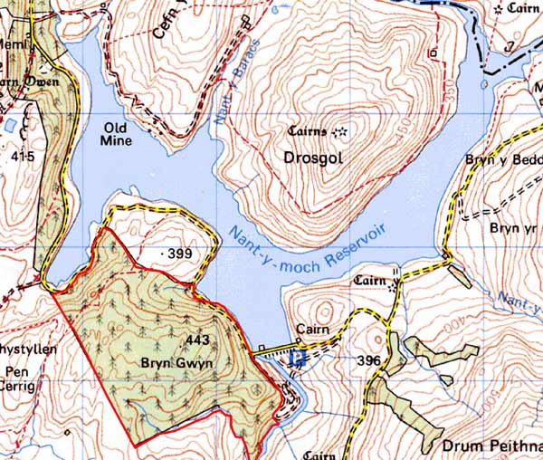 Map ardal Bryngwyn