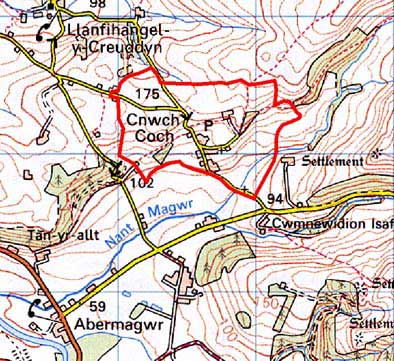 Map ardal Cnwch Coch