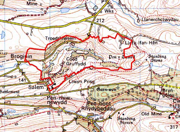 Coed Gruffydd map