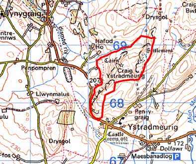 Craig Ystradmeurig map