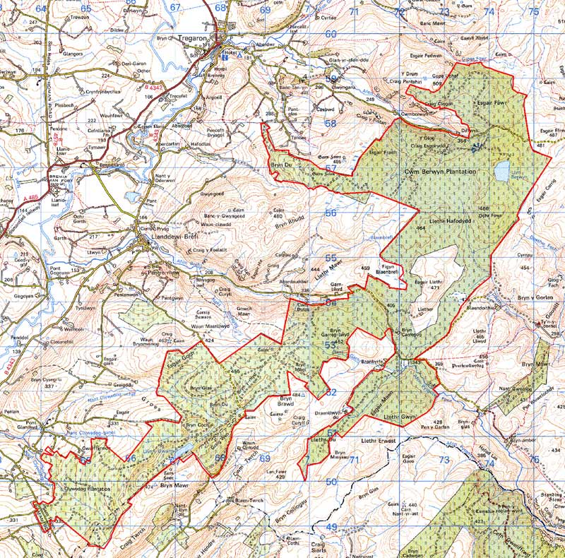 Cwm Berwyn map
