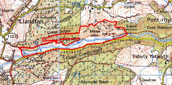Grogwynion and Gwaithgoch map