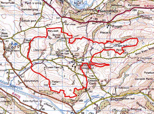 Llanfihangel -y- Creuddyn map