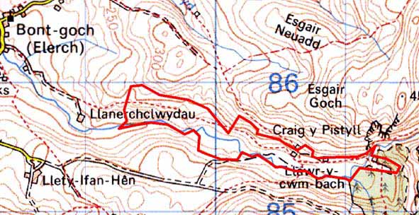 LLAWR-Y-CWM-BACH MAP