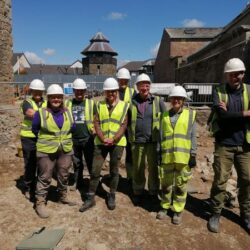 Team photo of staff at the Haverfordwest excavation site.